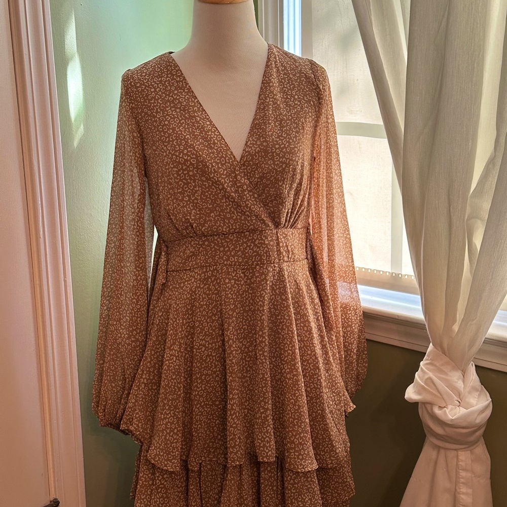 Tan and White Joppa Dress